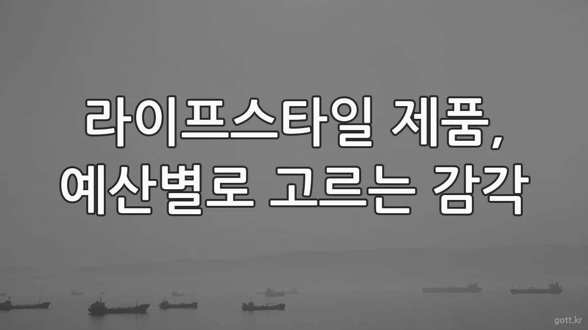라이프스타일 제품, 예산별로 고르는 감각