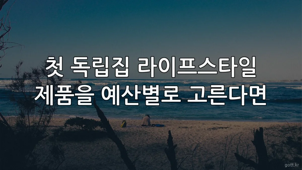 첫 독립집 라이프스타일 제품을 예산별로 고른다면