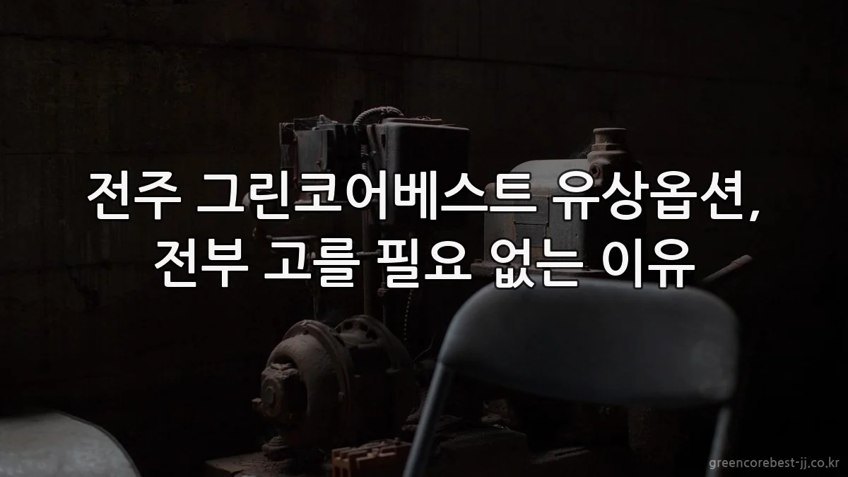 전주 그린코어베스트 유상옵션, 전부 고를 필요 없는 이유