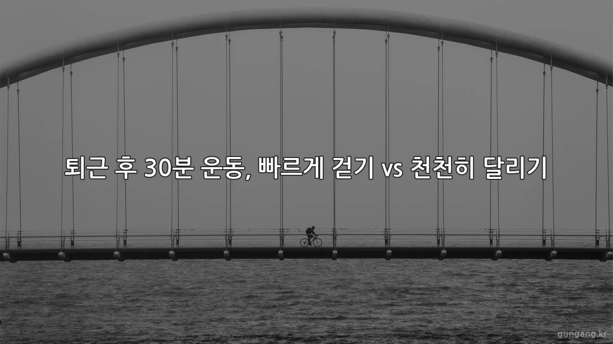 퇴근 후 30분 운동, 빠르게 걷기 vs 천천히 달리기