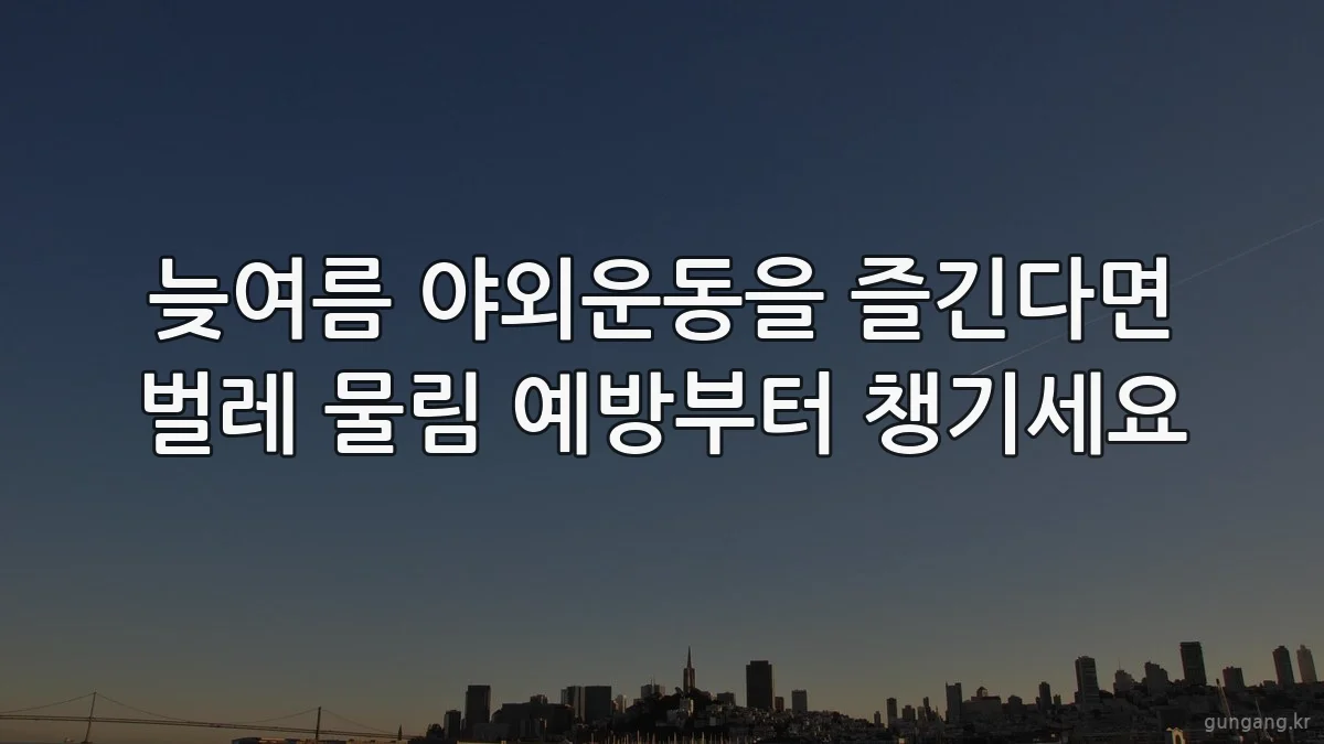 늦여름 야외운동을 즐긴다면 벌레 물림 예방부터 챙기세요