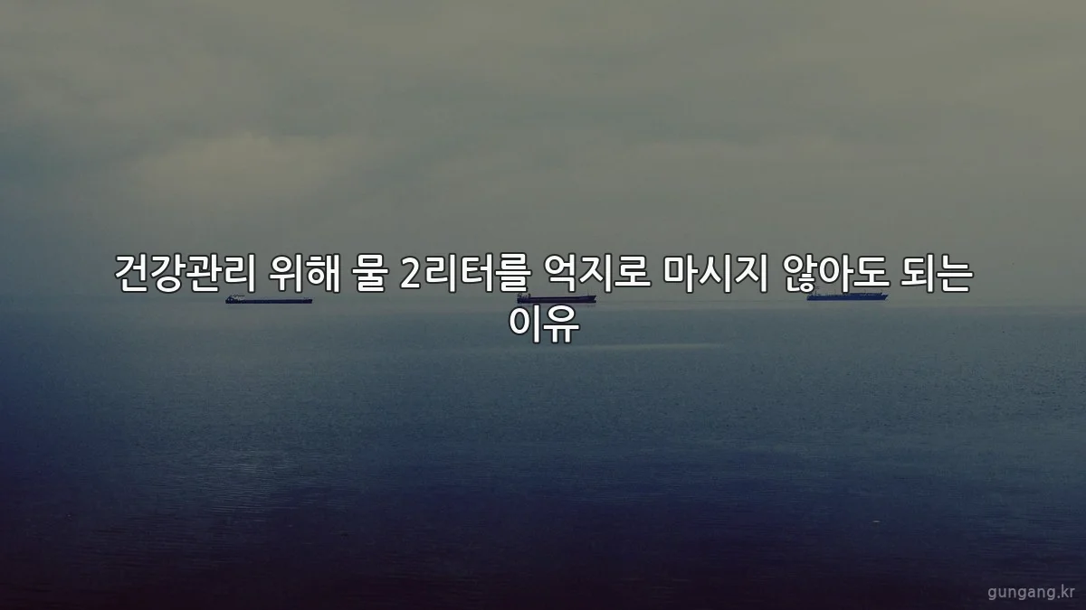 건강관리 위해 물 2리터를 억지로 마시지 않아도 되는 이유