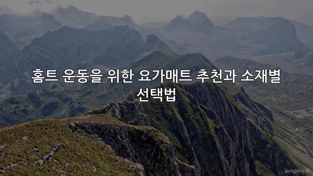 홈트 운동을 위한 요가매트 추천과 소재별 선택법