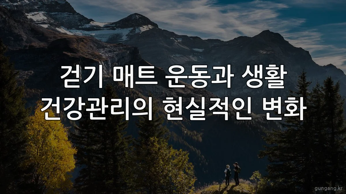 걷기 매트 운동과 생활 건강관리의 현실적인 변화