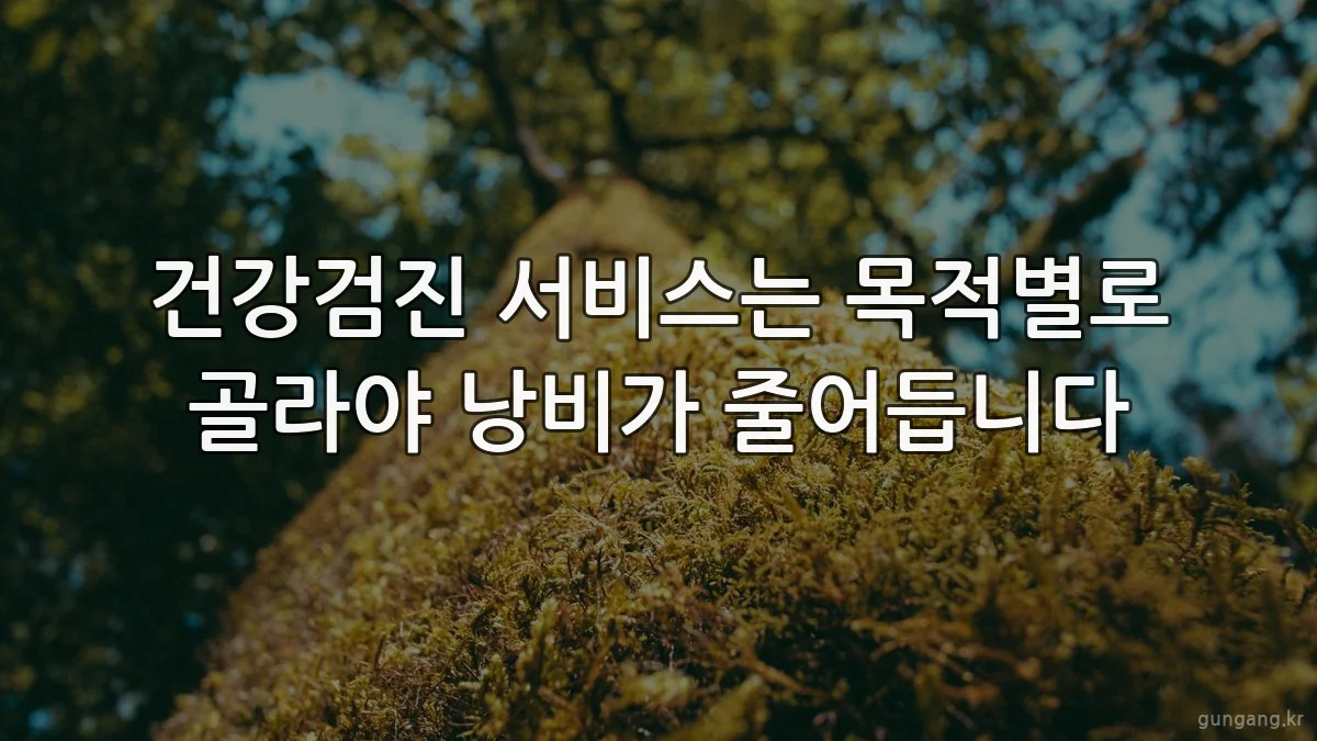 건강검진 서비스는 목적별로 골라야 낭비가 줄어듭니다