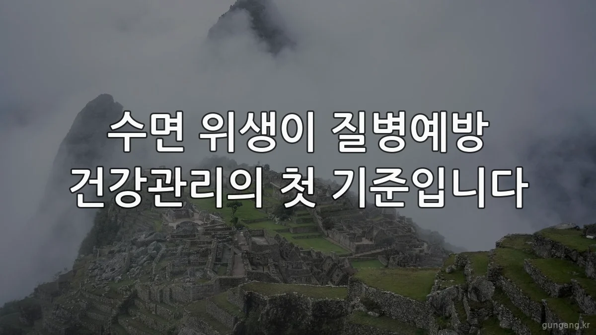 수면 위생이 질병예방 건강관리의 첫 기준입니다