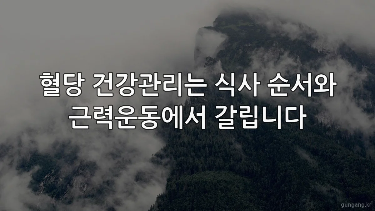혈당 건강관리는 식사 순서와 근력운동에서 갈립니다