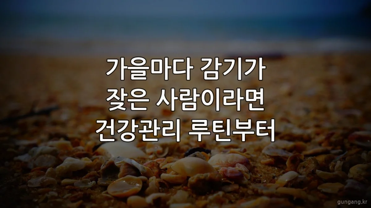 가을마다 감기가 잦은 사람이라면 건강관리 루틴부터