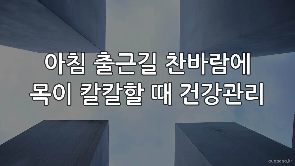아침 출근길 찬바람에 목이 칼칼할 때 건강관리