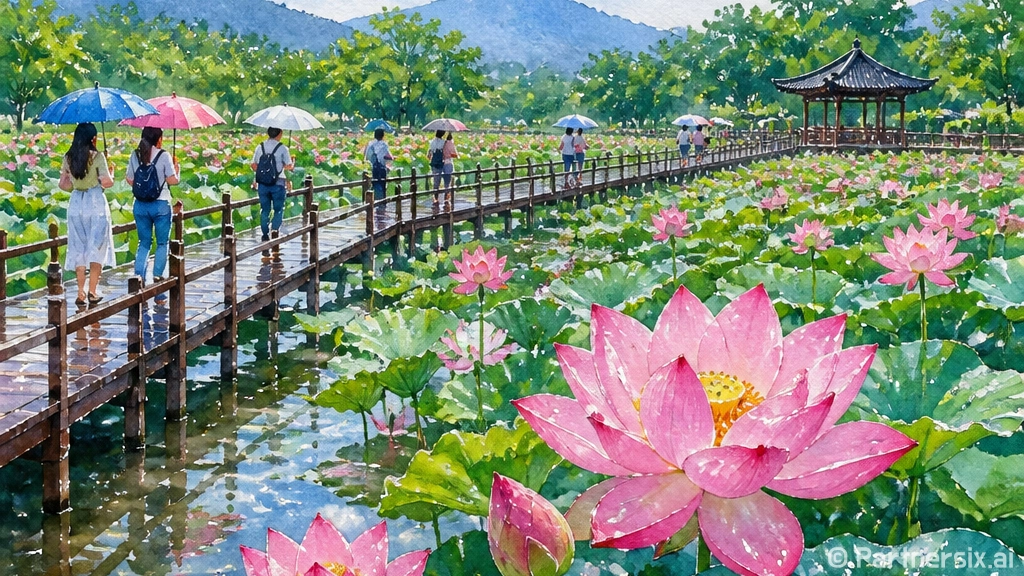 맹간제 연꽃길, 자…