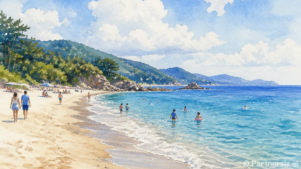 삼척 증산해수욕장, 여유로운 여름 바다 산책