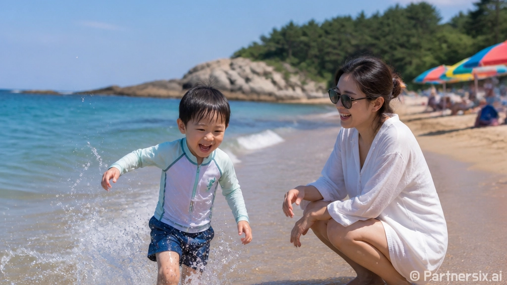 삼척 작은후진해변 아이와 시원한 바다 나들이