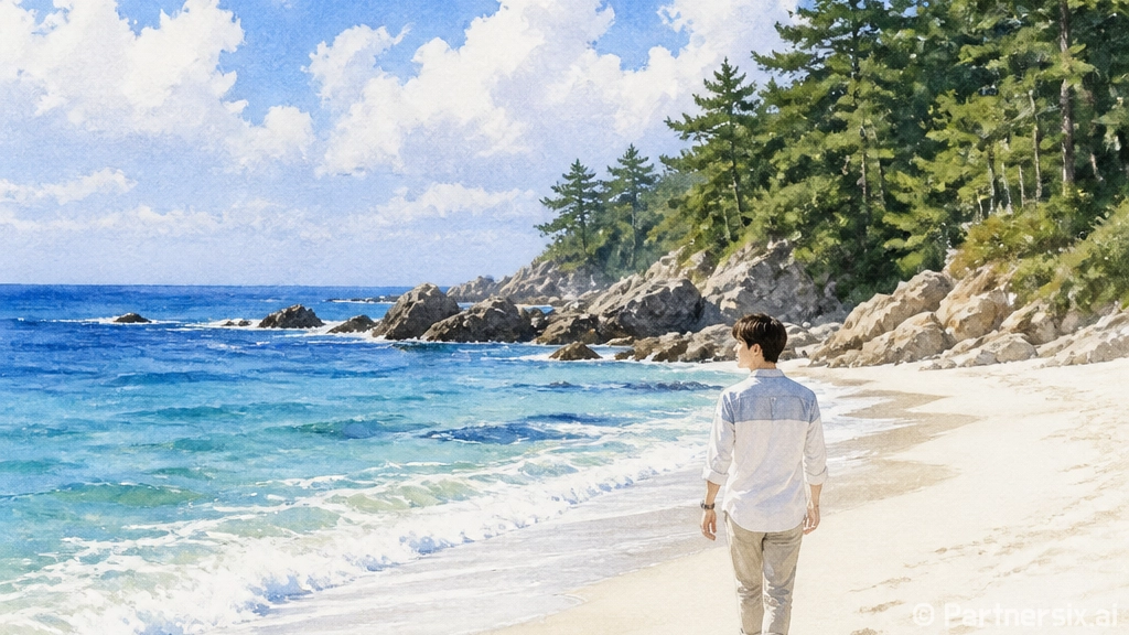 삼척 맹방해수욕장 푸른 바다와 자연의 조화
