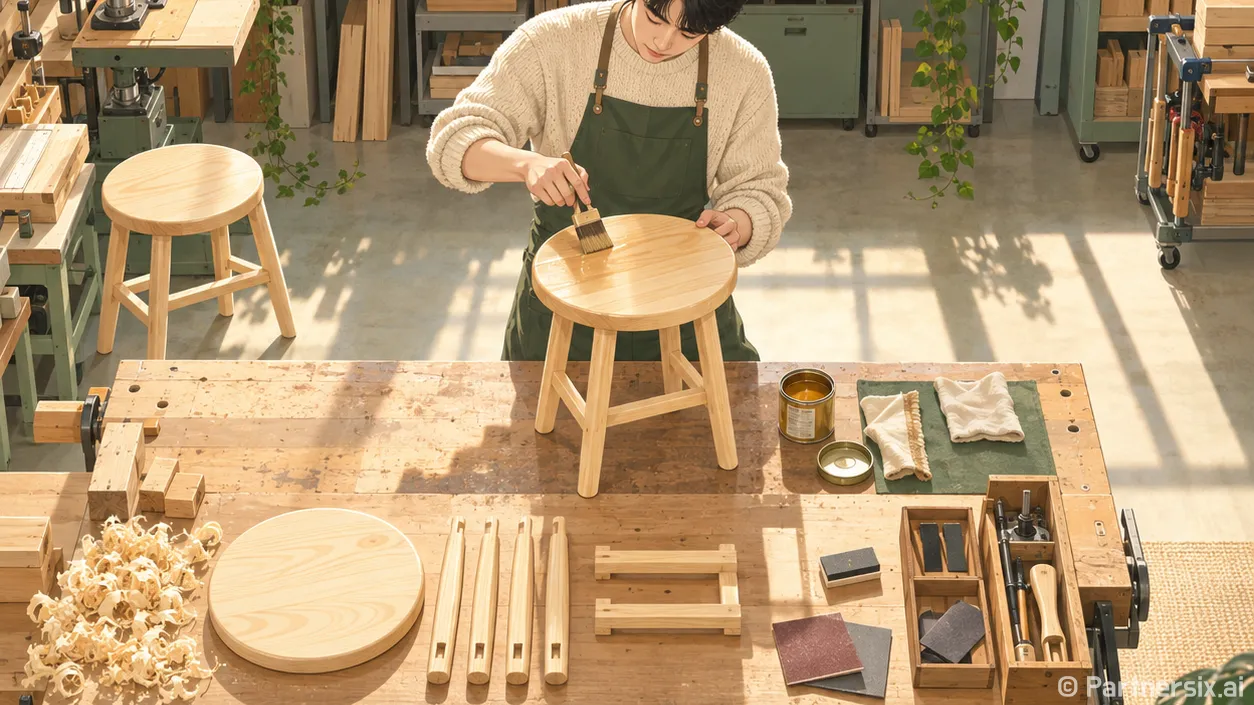 나무 한 조각이 스툴로