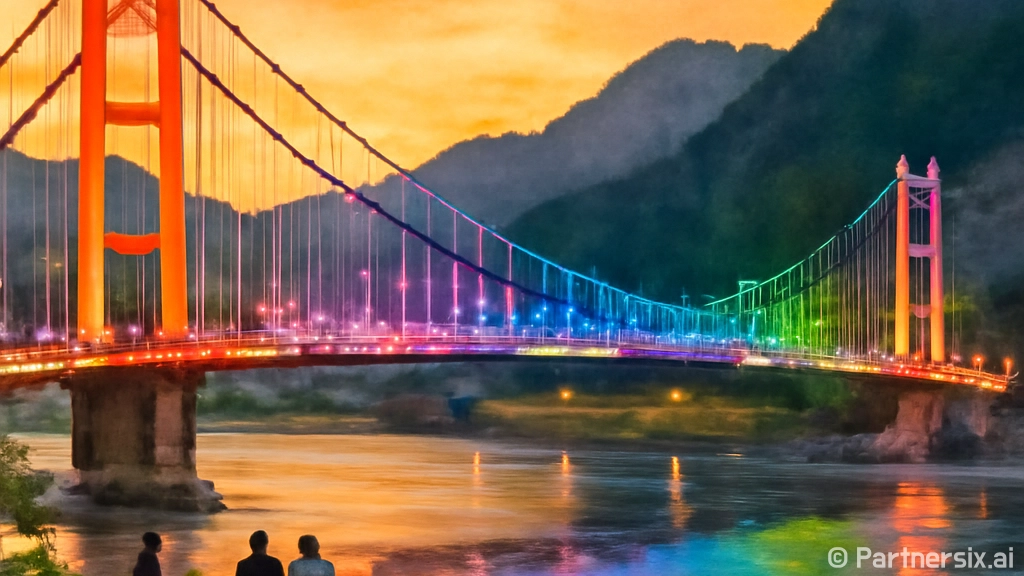 문경 영강 출렁다리 야경 명소