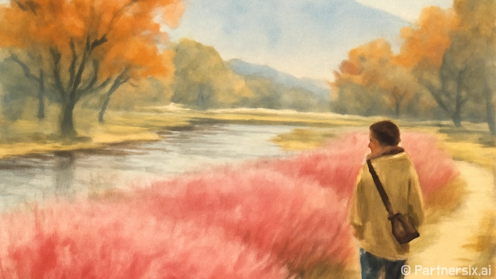 김천 강변공원 가을 핑크뮬리 명소