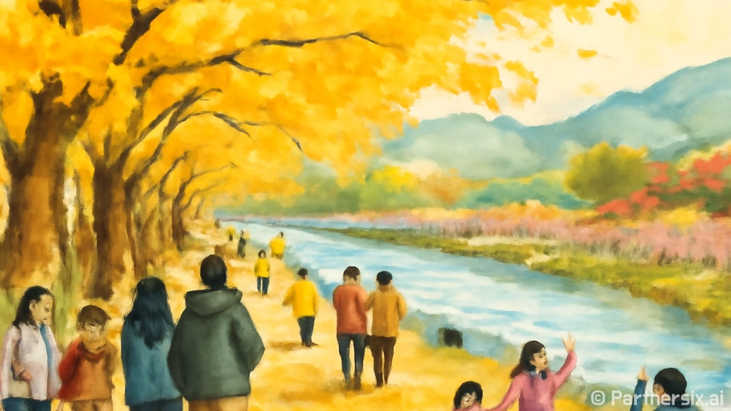 고령 다산 은행나무숲 가을 풍경