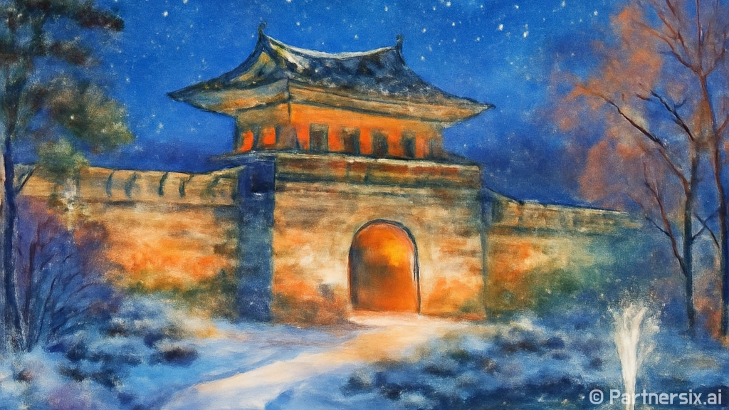 청도 읍성 겨울 야…