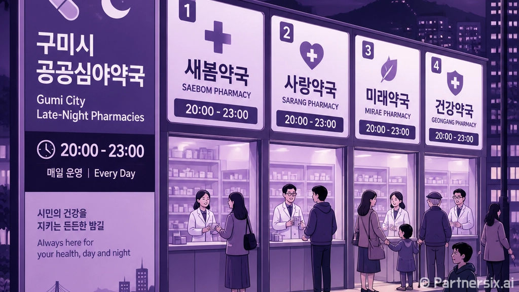 구미시 공공심야약국 4곳 연장 운영