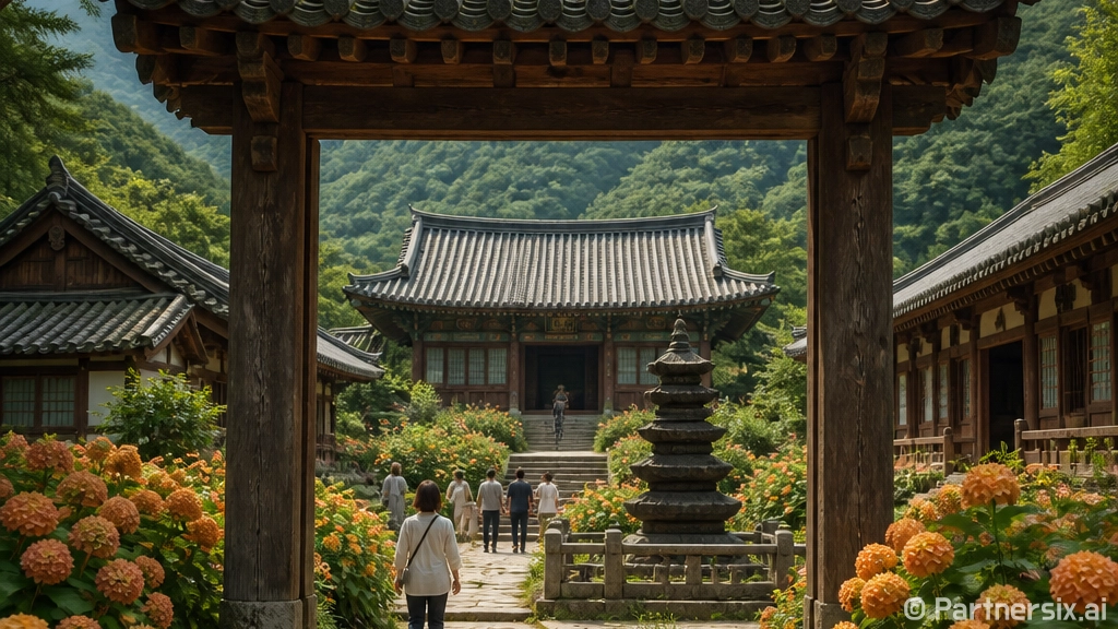 목수국 만개한 고령 반룡사 풍경