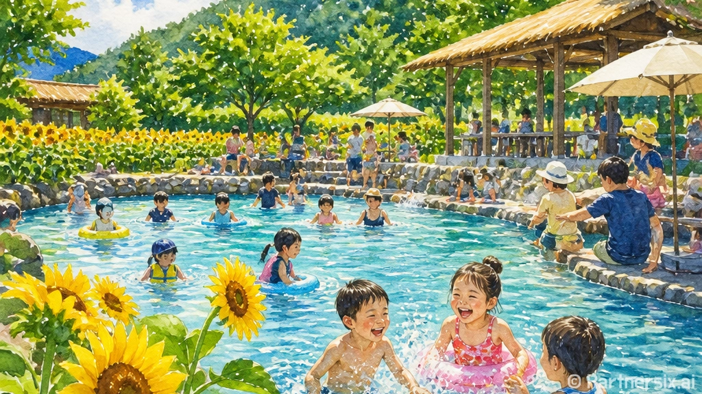 화랑마을 문무수영장, 무더위 속 시원한 물놀이 명소