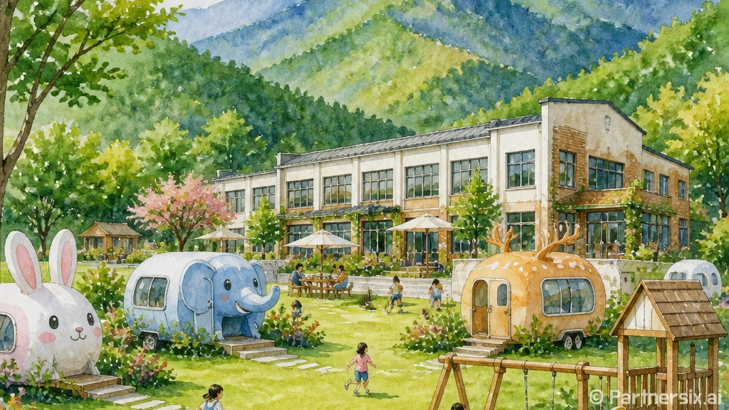 폐교가 감성 리조트로 변신한 봉화 산타포레