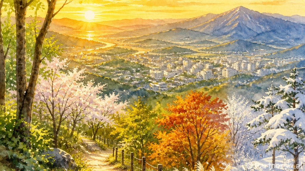 영주 관사골 부용대, 사계절 빛나는 전망 명소