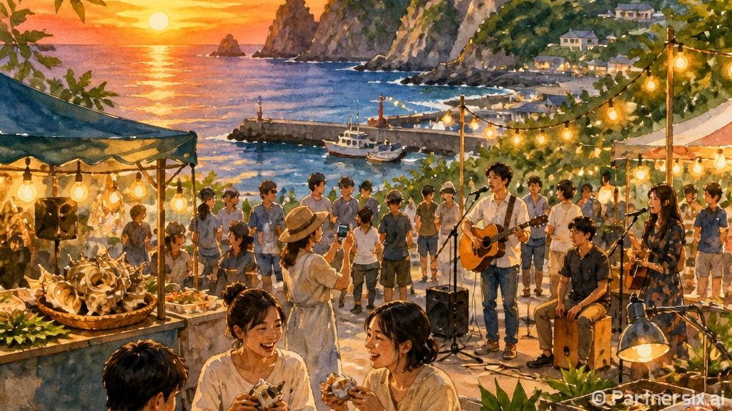 울릉 죽암마을 작은 뿔소라 축제의 늦여름 밤