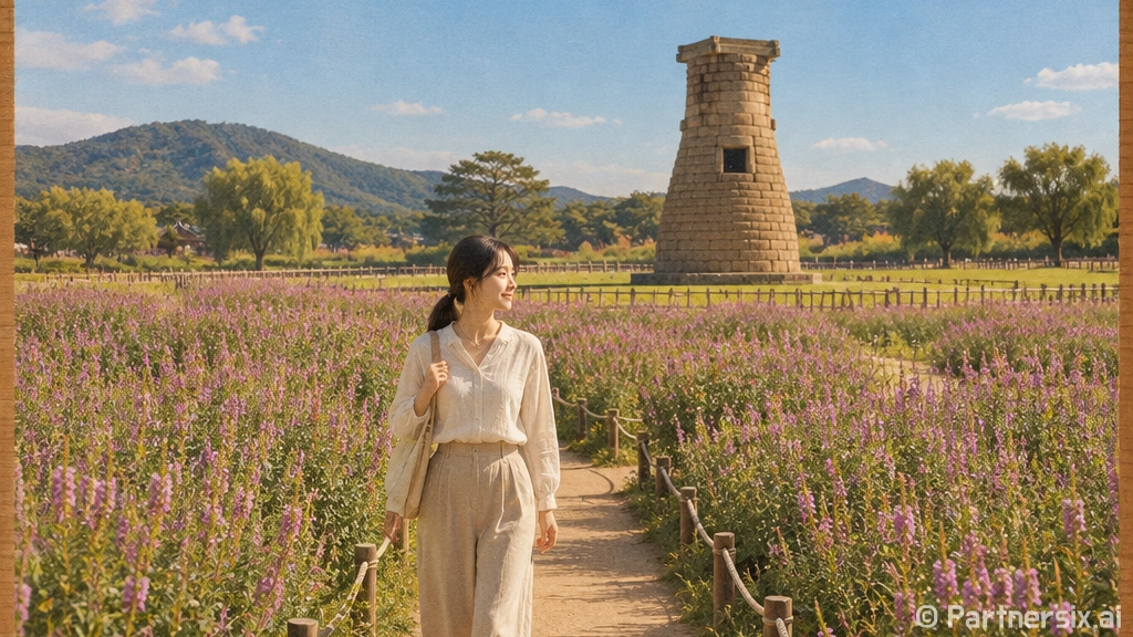 보랏빛 첨성대 산책길, 9월 경주 풍경