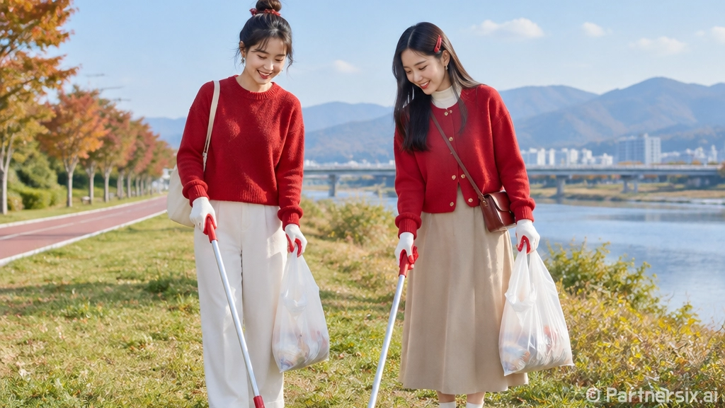 영천강변공원서 아들과 함께한 플로깅 체험