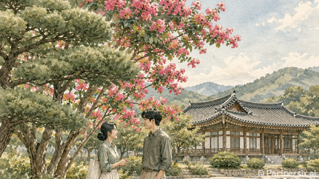 영천 조양각, 배롱나무와 금호강 절경의 만남