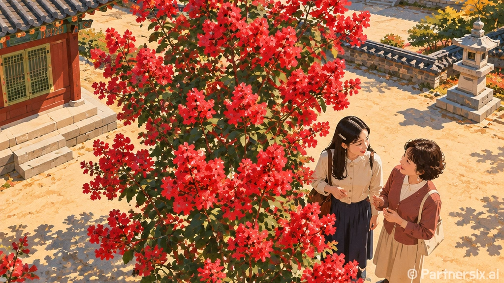 천년사찰 부석사 붉은 배롱나무꽃 명소