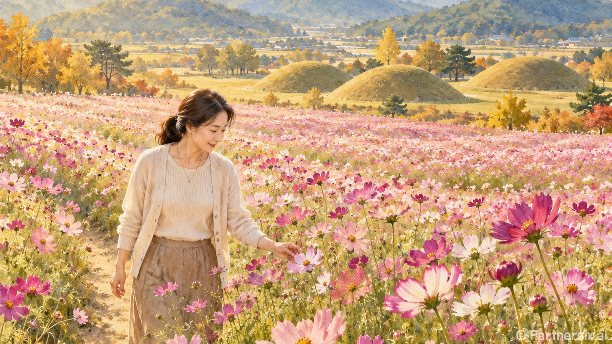 의성 조문국사적지 가을 코스모스 산책