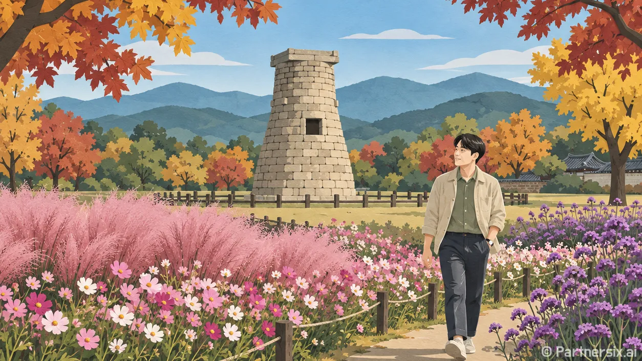 첨성대 물들인 가을꽃