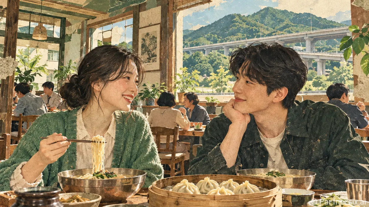 왜관 밀면집의 점심 풍경