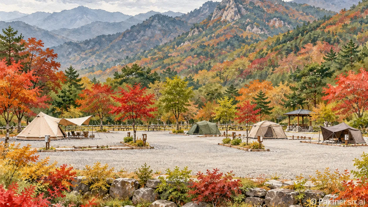 청량산 단풍 품은 캠핑장