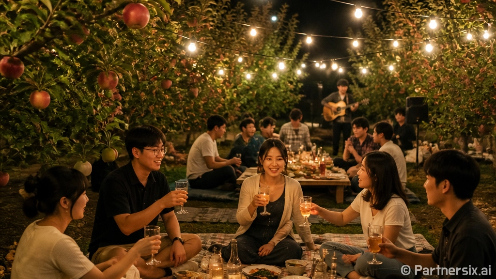 해플스 사과밭서 펼쳐진 한여름밤 피크닉