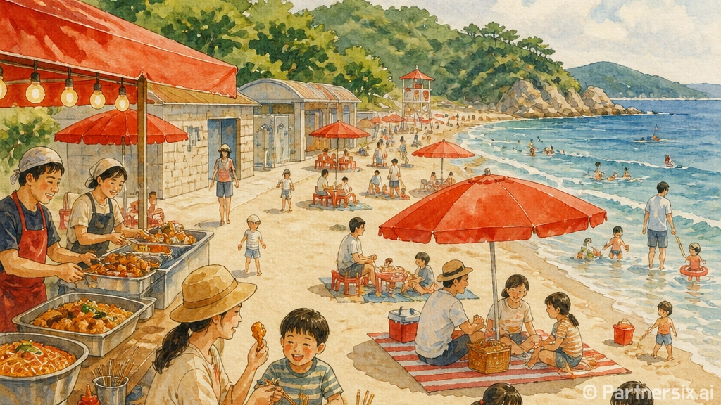 송정솔바람해변 개장과 카페 오아시스 체험기