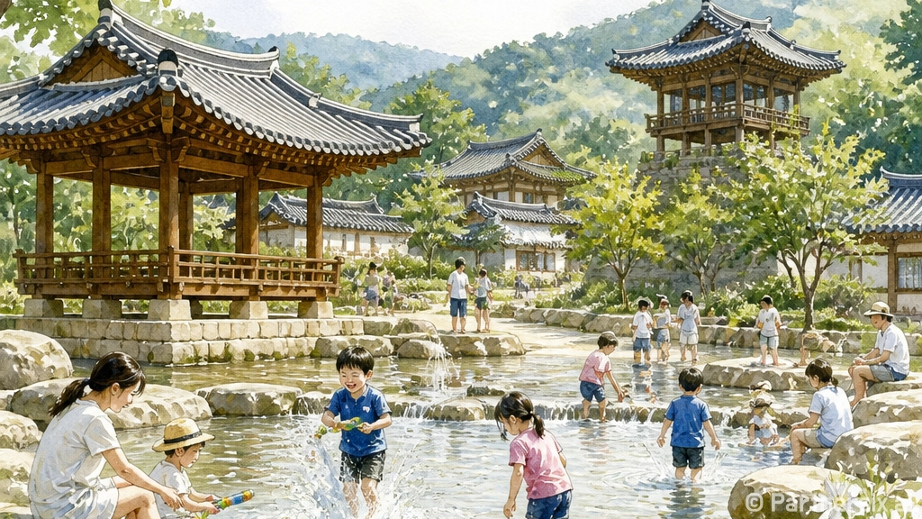 무척산 한옥마을 물놀이장, 숲속 피서 명소