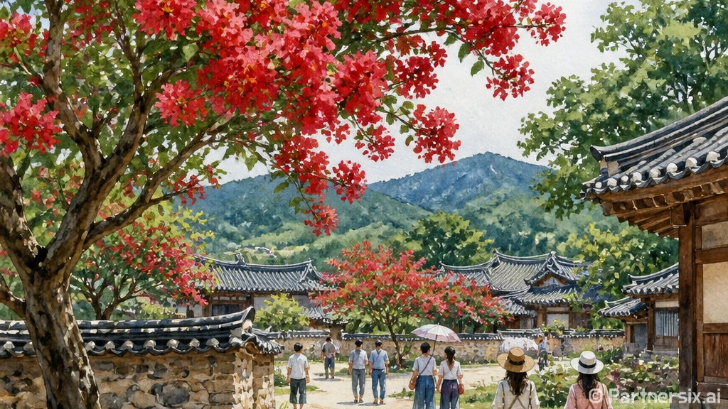 함안 고려동 유적지 배롱나무꽃 절경