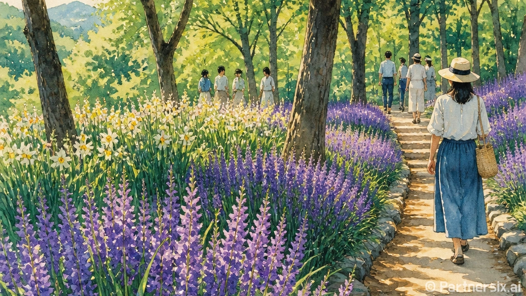 진주 보랏빛 맥문동…