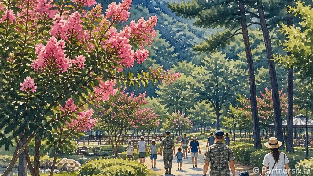 함안 충무근린공원, 여름 배롱나무 산책 명소