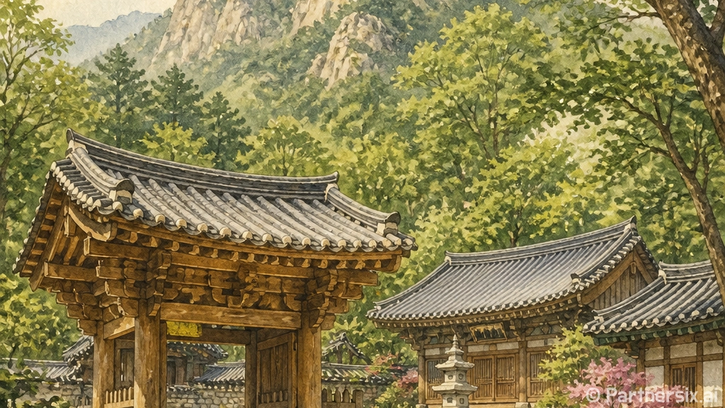 창녕 화왕산 도성암과 배롱나무 꽃의 조화