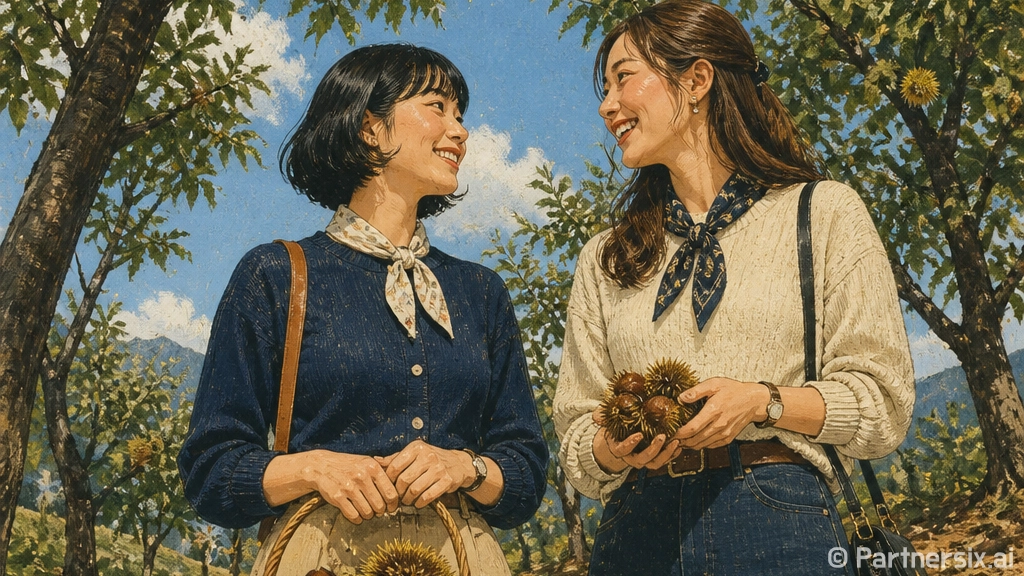 가족과 함께하는 거창 알밤줍기 체험