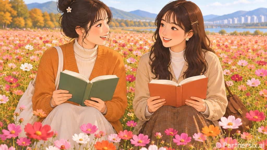 코스모스 꽃밭서 즐기는 밀양 리딩 파티