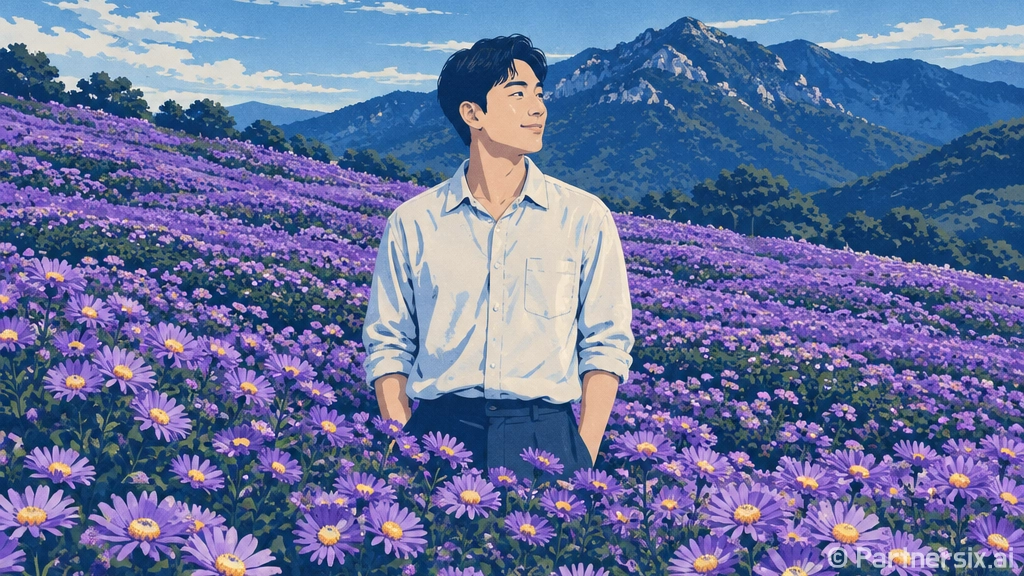 거창 감악산 아스타국화 만개 현장