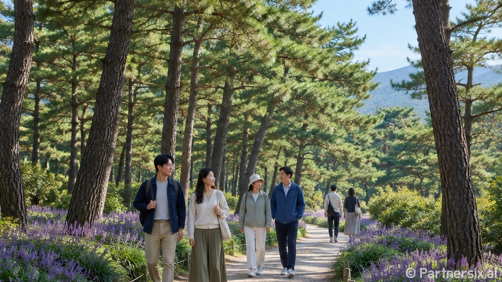 밀양 삼문송림공원 소나무 그늘 산책길