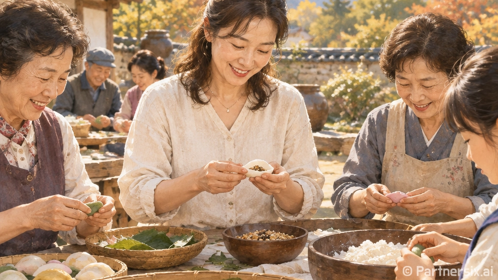 영승마을 송편 빚기 행사 현장