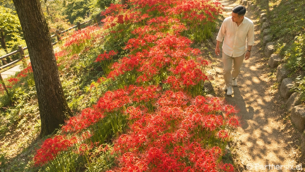 창원 산호공원 꽃무릇 개화 현황
