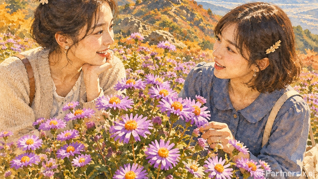 거창 감악산 꽃별여행, 보랏빛 아스타 국화 향연